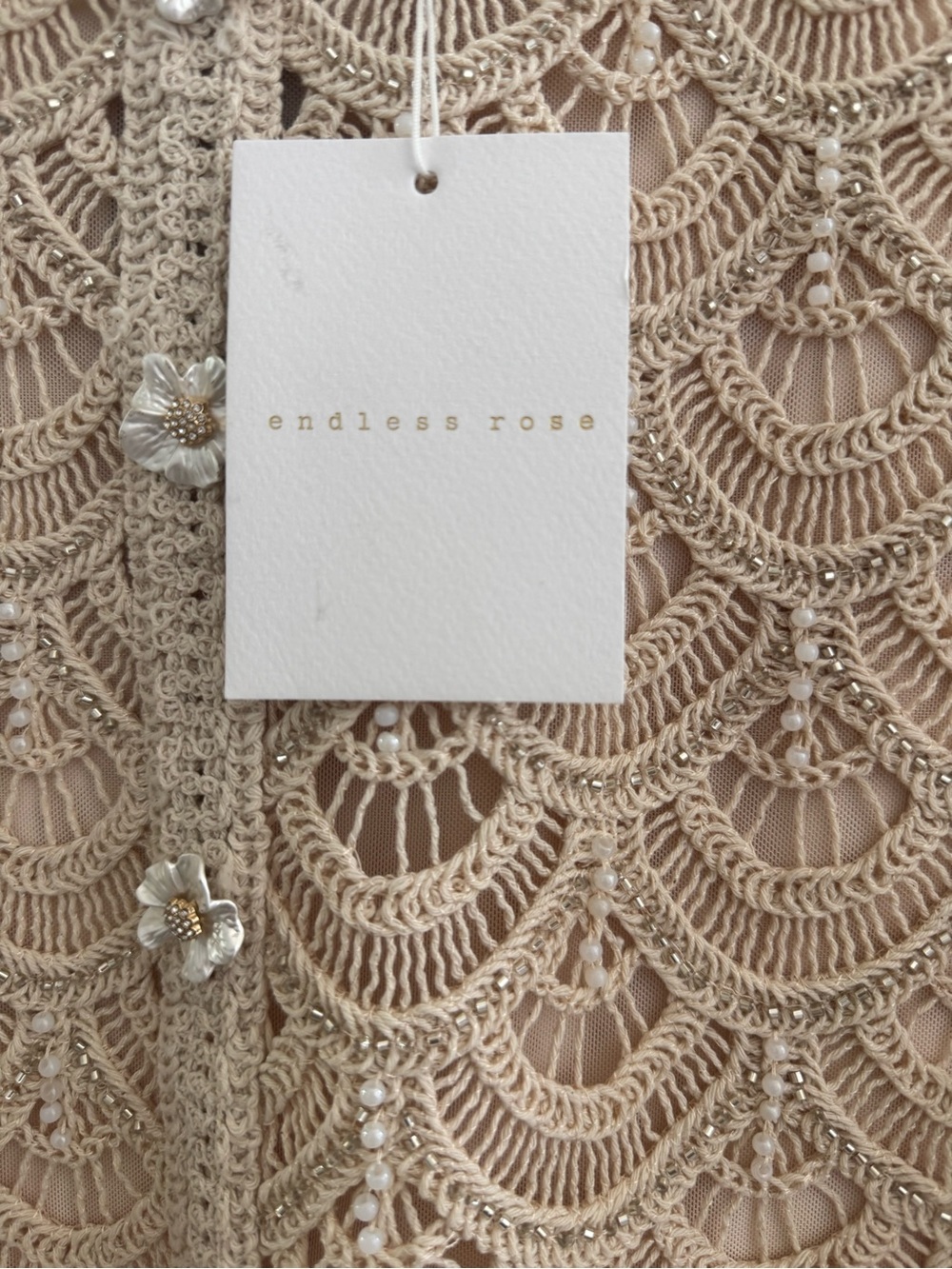 Endless Rose Embellished Crochet Mini Skirt NWT Size L MSRP $163 - Picture 4 of 4
